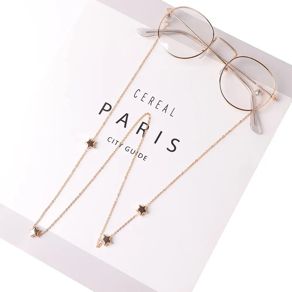 Звеньевая цепь металлическая звезда цепочка для очков силиконовый шнур