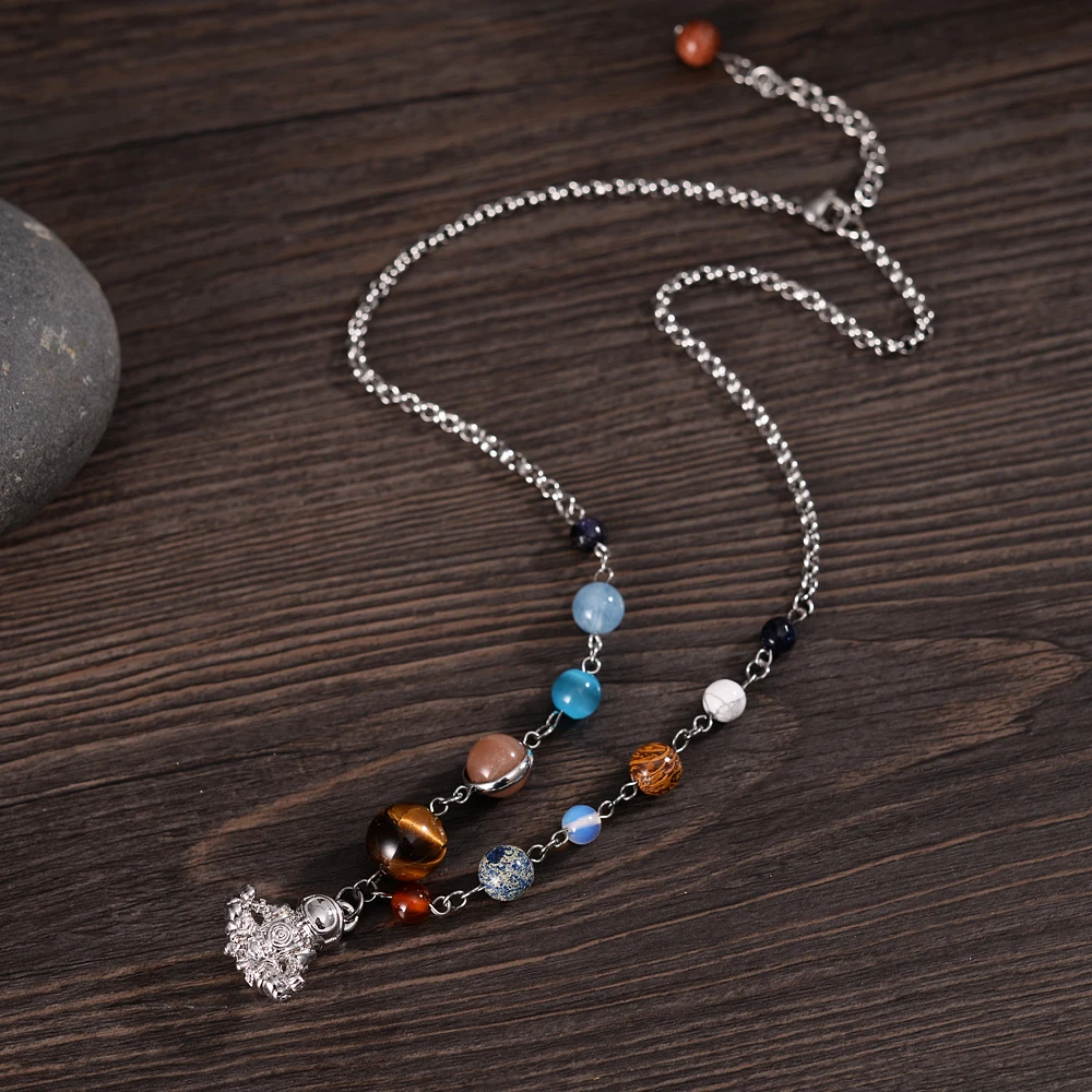 Ожерелье с подвеской в виде астронавта ожерелье на солнечной системе 9 планетами