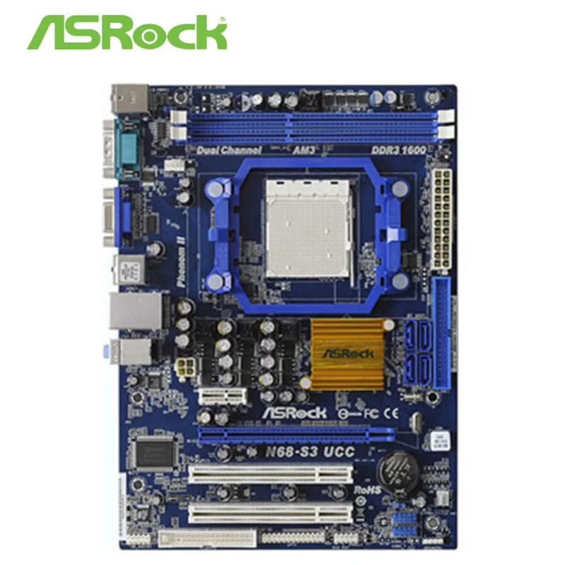 Оригинальная б/у материнская плата для ASRock AM3 встроенная небольшая N68-S3 UCC
