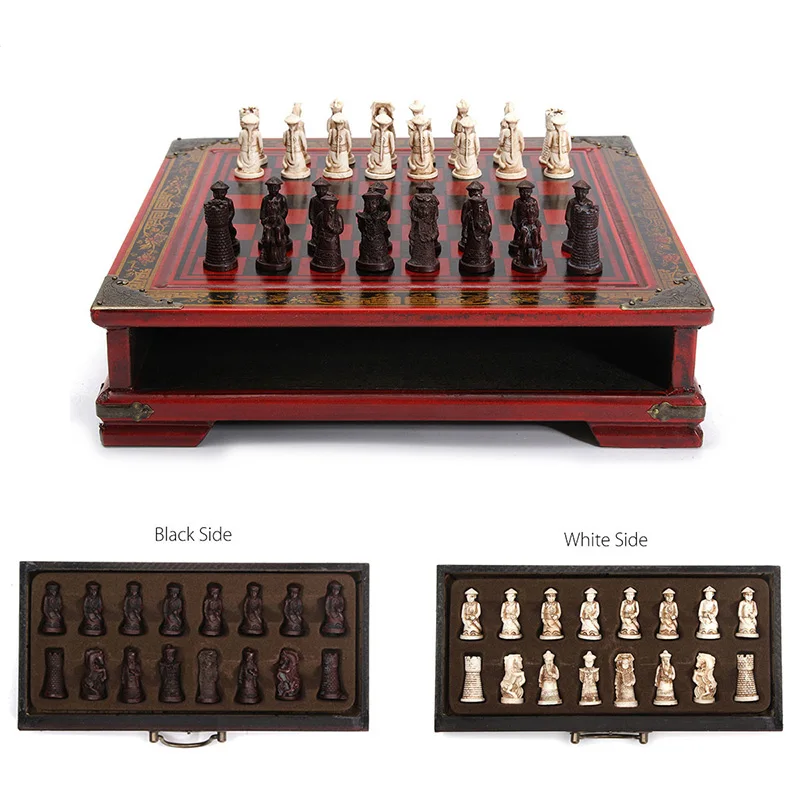 Горячая HG 32Pcs/набор деревянный стол шахматы китайские смолы винтажные