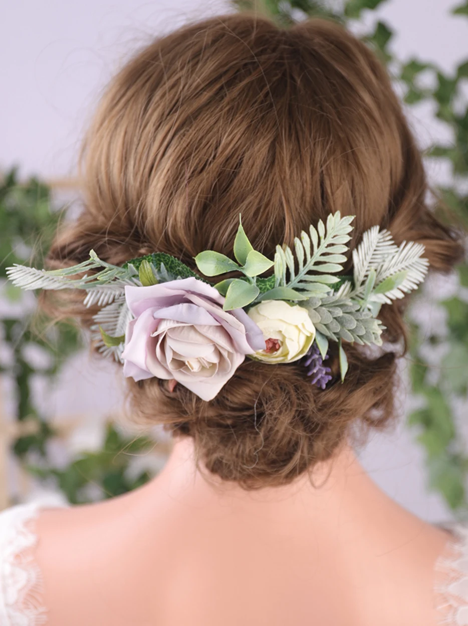 Ретро чистый тихий элегантный цветочный гребень для волос Свадебные аксессуары