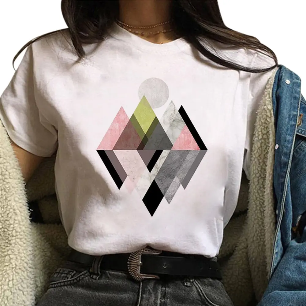 

2021 Women Casual Harajuku Fashion T-shirt Print Loose O-neck Short Sleeve Elastic Summer Home New Tee Shirt Loose Tops