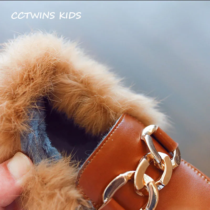 Детские мокасины CCTWINS G1536 черные розовые теплые на плоской подошве брендовые из