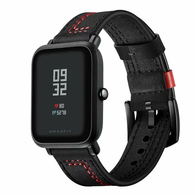 20 мм 22 мм двухцветный ремешок из натуральной кожи для samsung Galaxy Watch 46 мм 42 мм/Active 2 40 мм 44 мм Huami Amazfit Bip Band