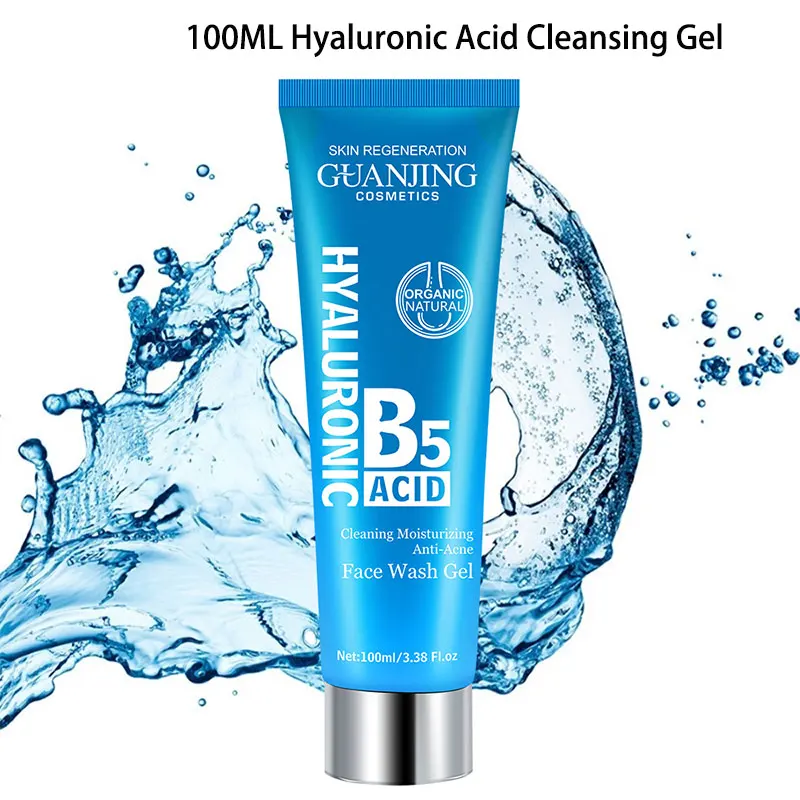 

100ml Hyaluronic Acid·B5 Repairing Moisturizing Anti-Acne Cleansing Gel Unisex Foam Bubble Facial Cleanser Facial Cleaning