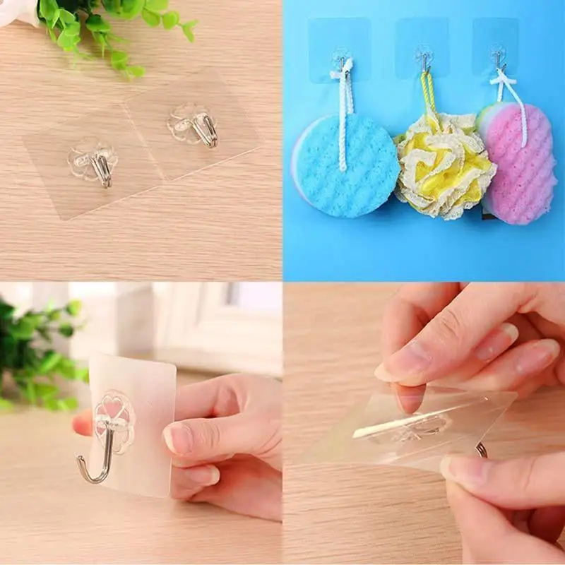 

5PC Transparent Wall Hooks Waterproof Oilproof Self Adhesive Hooks Suction Heavy Load Rack Cup Sucker for Kitchen Bathroom