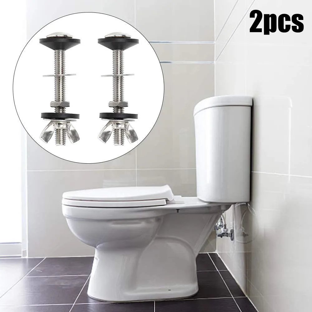 

2 Pcs Stainless Steel Water Tank Bolt Toilet Cistern To Toilet Pan Fixing Fitting Sealing Kit Close Coupling Bolts WC