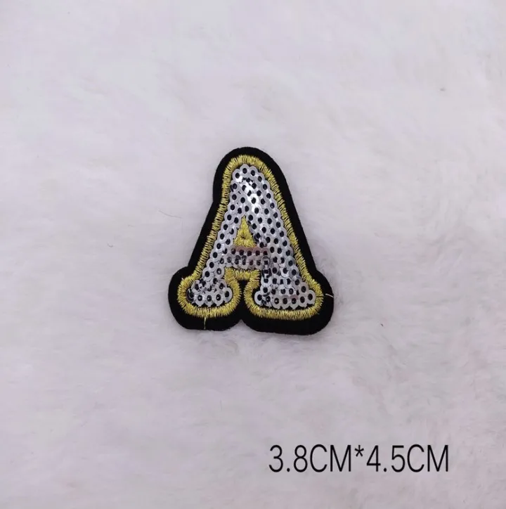 Серебряные буквы блестки патч Алфавит вышитая аппликация Diy буквы наклейки детская одежда шитье/железная нашивка на имя