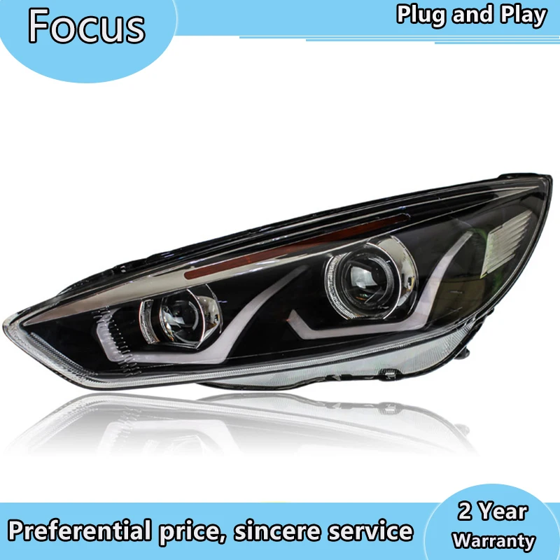 

Car Styling Head Lamp case for Ford Focus 2015-2018 Headlights LED Headlight DRL Lens Double Beam Bi-Xenon HID car Accessories