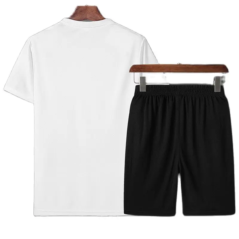 

Popular in 2021 new cotton men's T-shirt + sports shorts suit summer high-quality T-shirt sports running suit