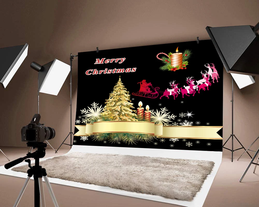 Милый Рождественский зеленый фон Санта-Клаус Рождественская елка фотография