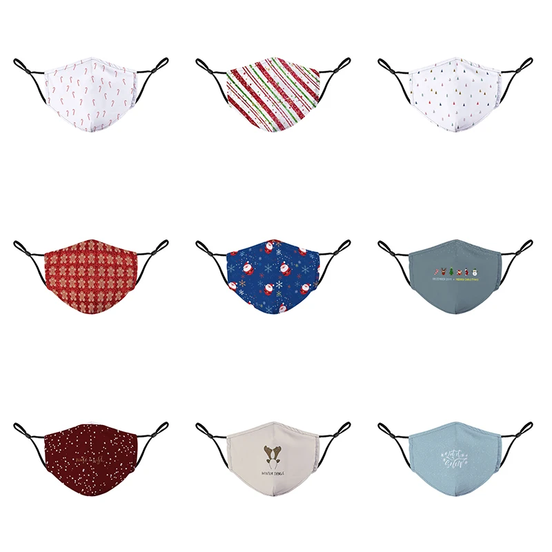 

Adult Christmas mouth masks washable Winter Dustproof Mouth face Mask Reusable custom print mouth caps mondkapje