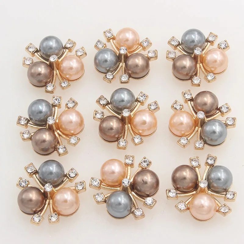 20 мм стразы жемчужные декоративные пуговицы для рукоделия золотые украшения