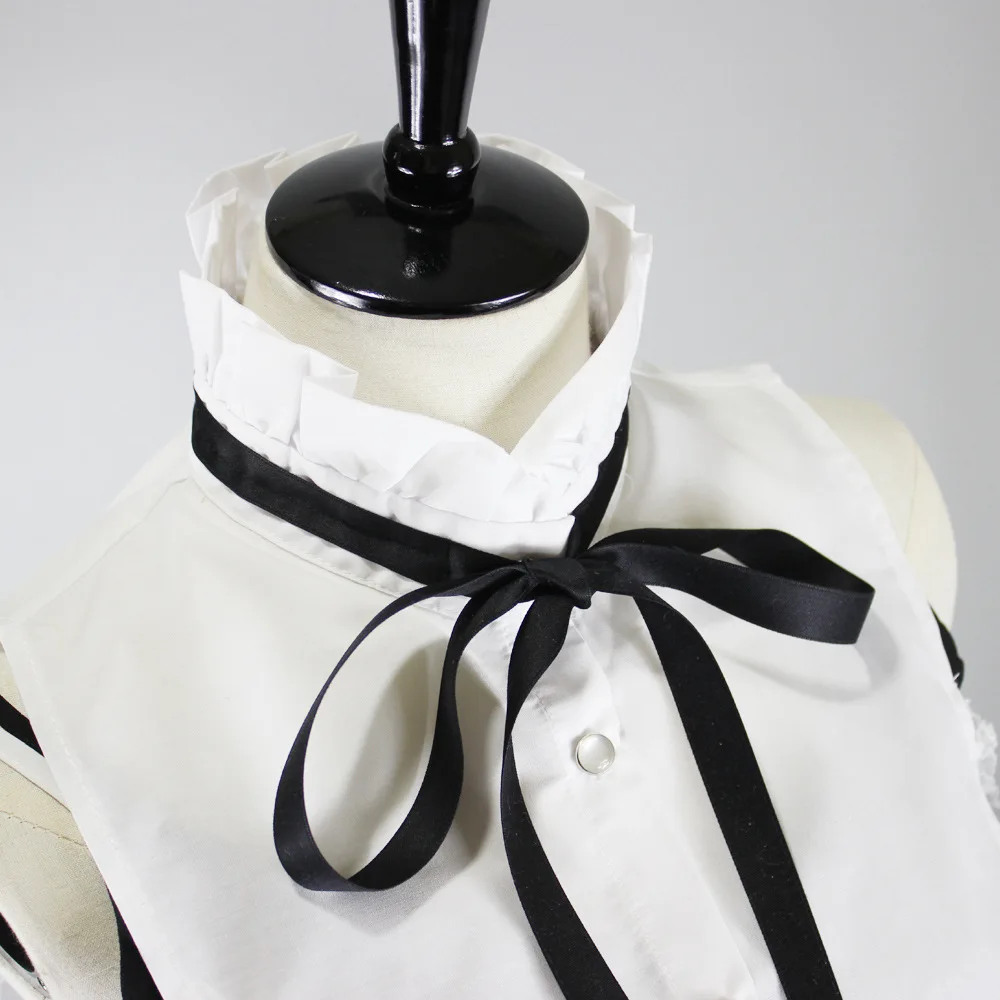 

2021 Women White Stand Fake Collars Vintage Half-Shirt Blouse Sweater Decorative Women Detachable Collar Necklace Bowknots Decor