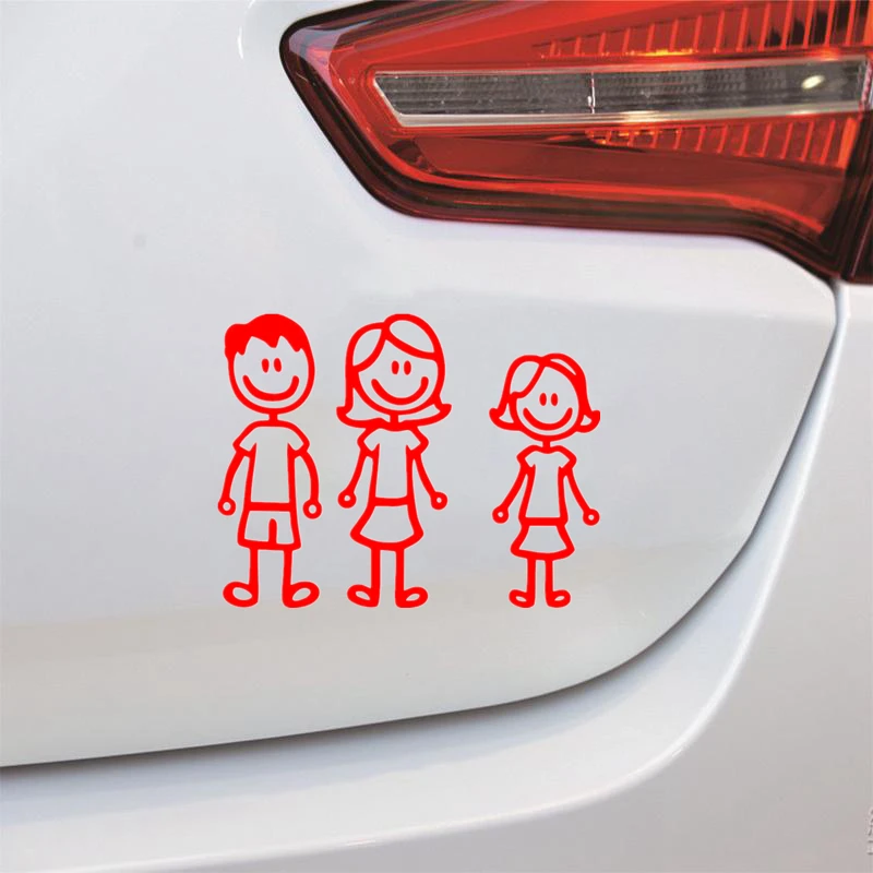 CS-1825# несколько размеров наклейки на авто папа мама и дочь водонепроницаемые