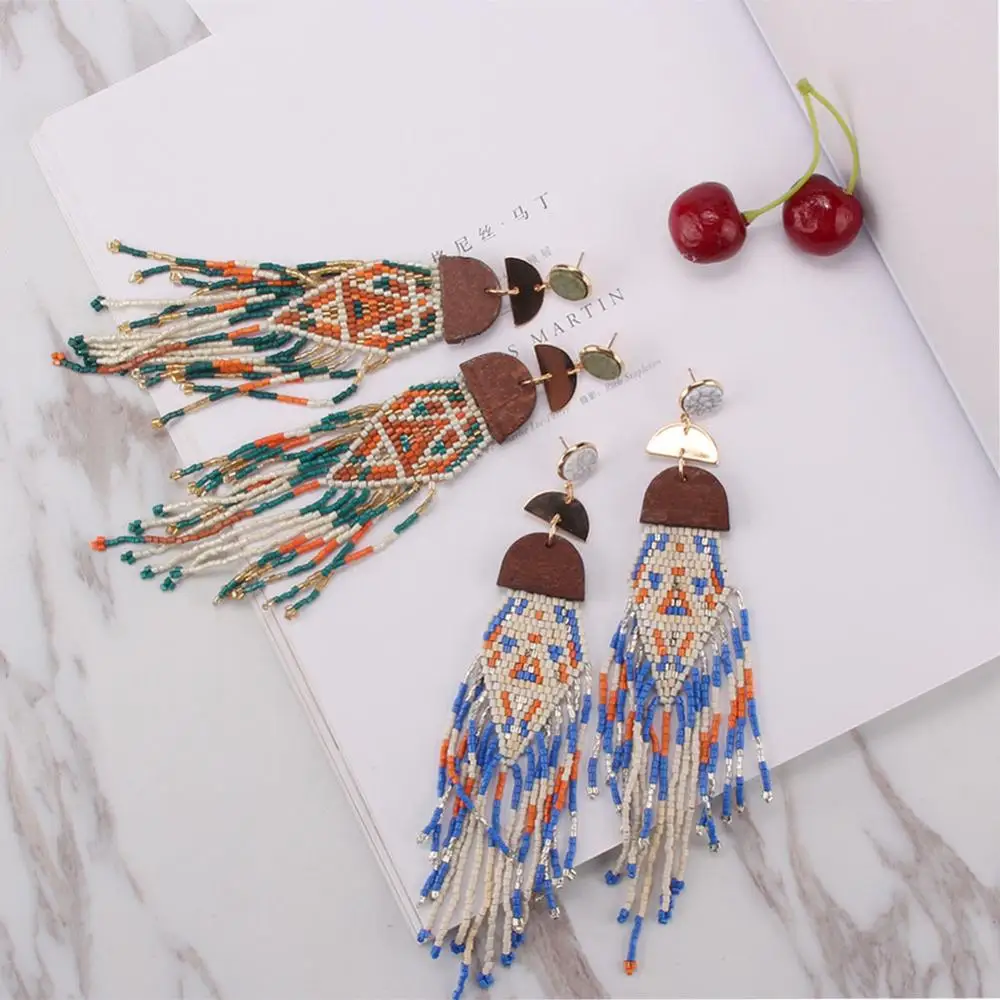 Мини бусины кисточкой серьги в виде капель с кристаллами форме для женщин