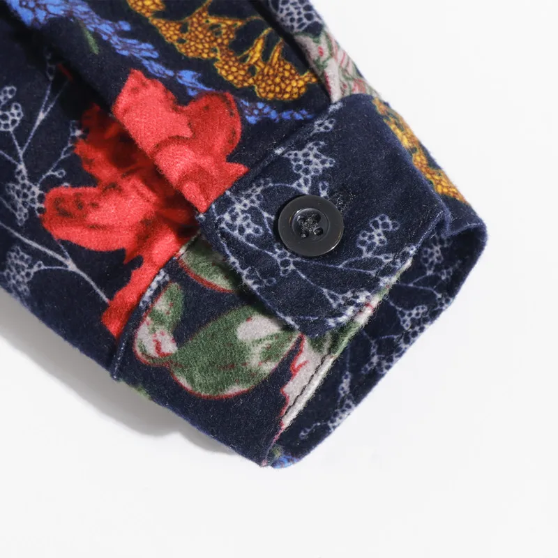 Детские рубашки на весну и осень с цветочным принтом хлопковые начесом длинным