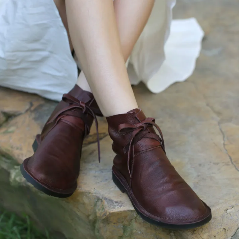 

Женские кожаные ботинки; Обувь на Плоском Каблуке; Женские зимние теплые ботильоны; Женские сапоги-носки ручной работы из натуральной кожи; ...