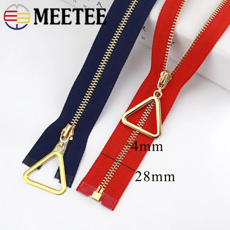 Meetee 2pcs 40-70cm 3# Metal Zippers Open-End Auto Lock Gold Zipper DIY Bags Purse Garment Decor Zip Sewing Accessories ZA043 | Дом и сад
