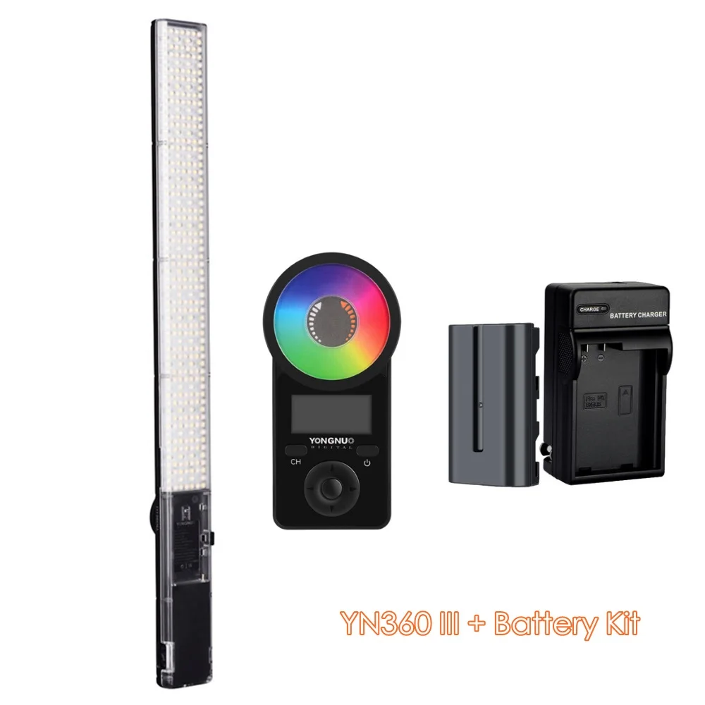 YN360III battery YONGNUO YN360 III YN360III ручной светодиодный светильник для видео с сенсорным регулированием Bi-colo 3200k до 5500k RGB цветовая температура с пультом дистанционного управления - Цвет: YN360III battery