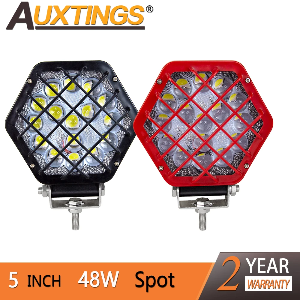 

Auxtings Offroad 2PCS Black/Red 5INCH 48W LED Work Light Driving Lamp For Car Truck Trailer SUV Motorcycle ATV 4X4 4WD PICKUP