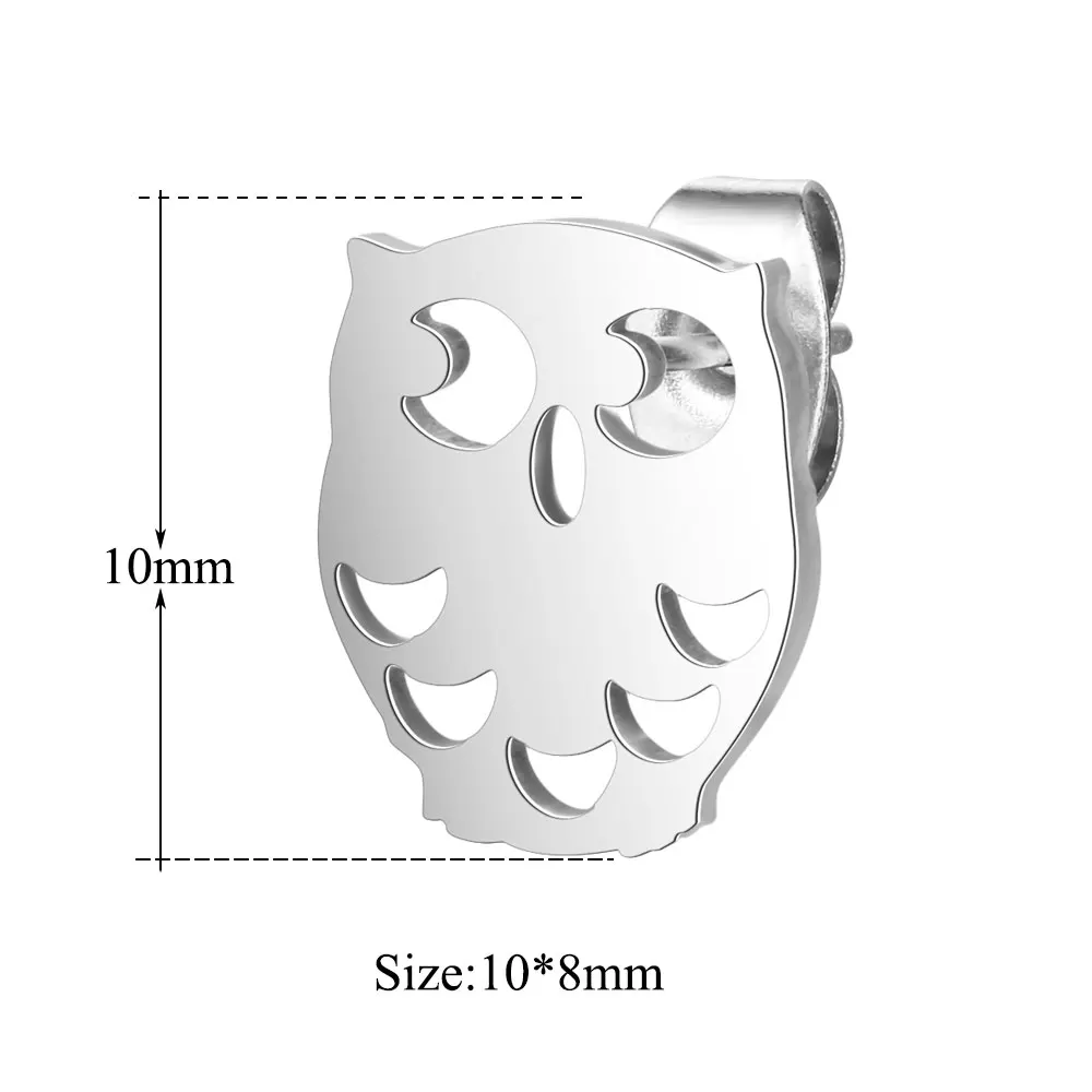 100% 316L Stainless Steel Night Owl Humming Bird Swallow Stud Earring for Women Simple Jewelry Dropshipping | Украшения и