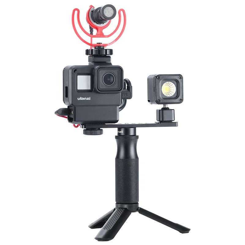 Ulanzi U-40 Metal Camera Hand Grip for GoPro 7 6 5 DJI OSMO Action RX0 II VLOG Handheld Handle Stabilizer with 1/4" Screw |