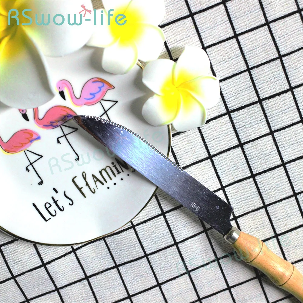 2Pcs столовые приборы из нержавеющей стали бамбука Творческий деревянной ручкой