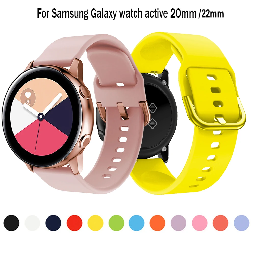 Ремешок силиконовый для Samsung Galaxy Watch Active 2 40/44 мм мягкий спортивный браслет смарт