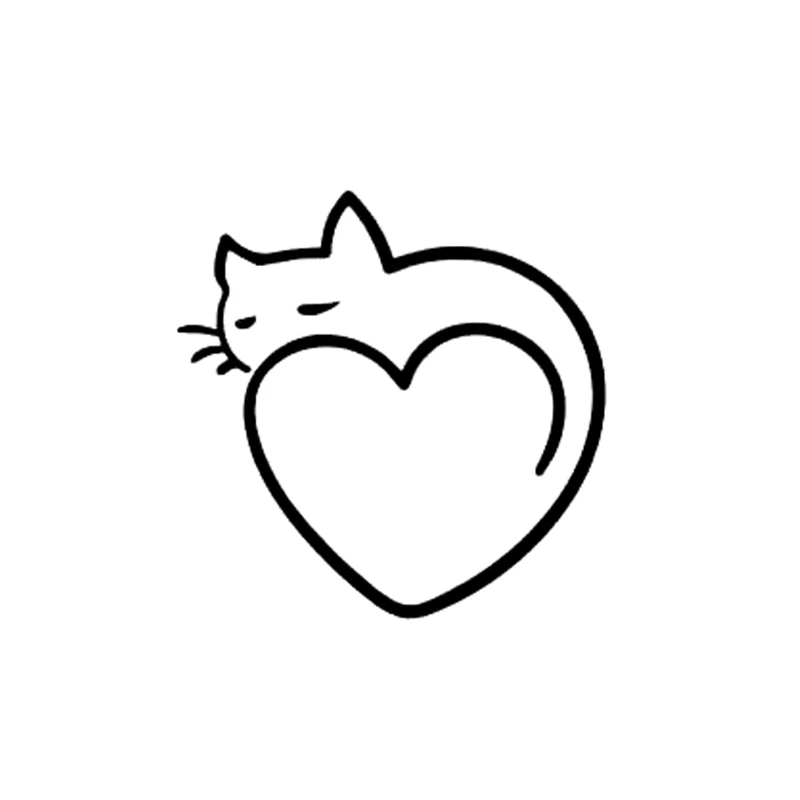 

Heart-shaped Cat Car Sticker Creative Simple Auto Accessories PVC Fashion Fuel Tank Cap Decoration Waterproof Sunscreen Decal