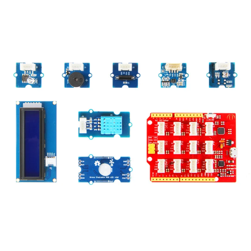 Стартовый набор для Arduino ATMega328 плата наклон переключатель зуммер DHT11Light сенсор