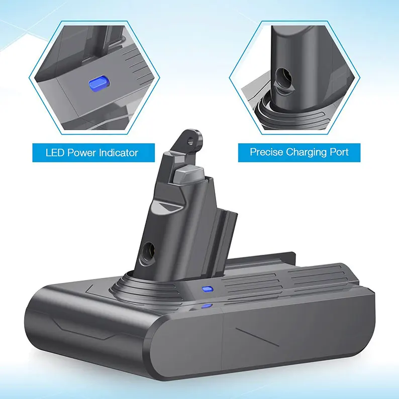 

Batterie rechargeable de remplacement, 5000mAh, 21.6V, pour DYSON V6, DC58, DC59, DC61, DC62, DC74