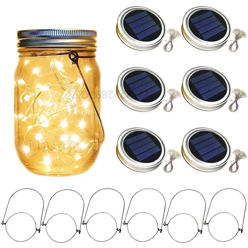 

Solar Led Fairy Light Outdoor Mason Jar Bottle Light with bottle Garden Decor