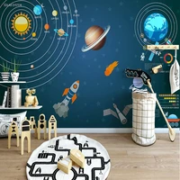 custom mural wallpaper 3d hand painted space universe childrens room background wall decor self adhesive waterproof 3d stickers