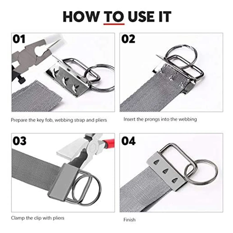 

30 Pcs Key Fob Hardware Keychain Split Ring Wrist Wristlets Cotton with Heavy Duty Metal Glass Running Pliers Tools