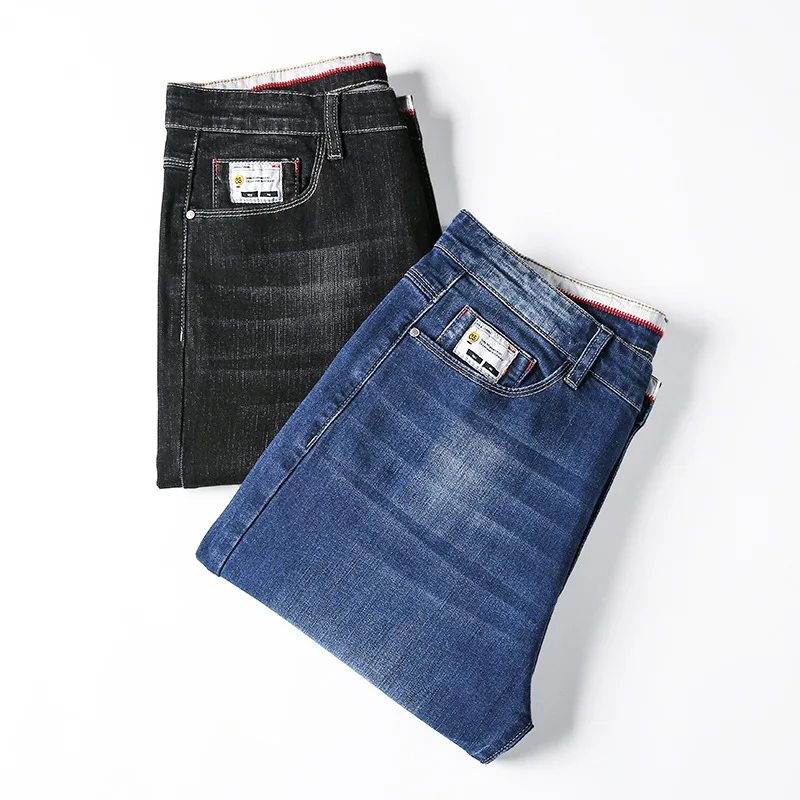 

Plus size men's clothing autumn fat men's plus size loose stretch jeans