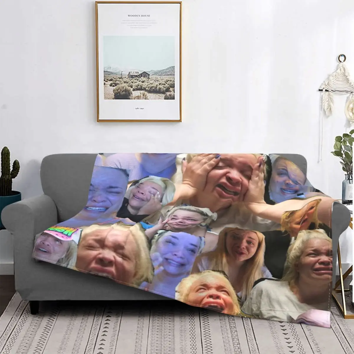 

Trisha Paytas-Manta a cuadros para cama, manta de muselina, colcha de verano