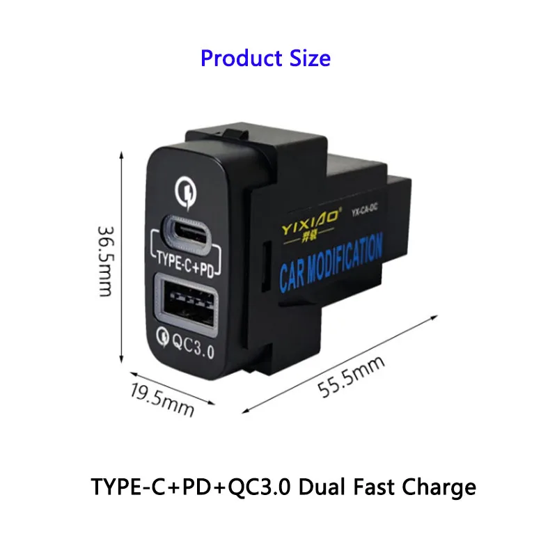Автомобильное зарядное устройство для быстрой зарядки USB-разъем Mitsubishi Outlander Lancer EX
