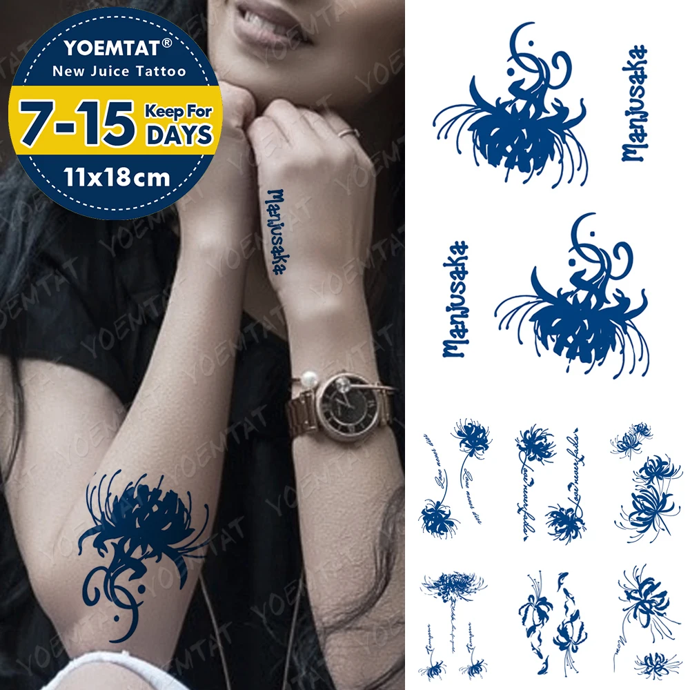 

Extract Juice Lasting Waterproof Temporary Tattoo Sticker Flower Peony Rose Flash Tatoos Female Natural Ink Body Art Fake Tatto