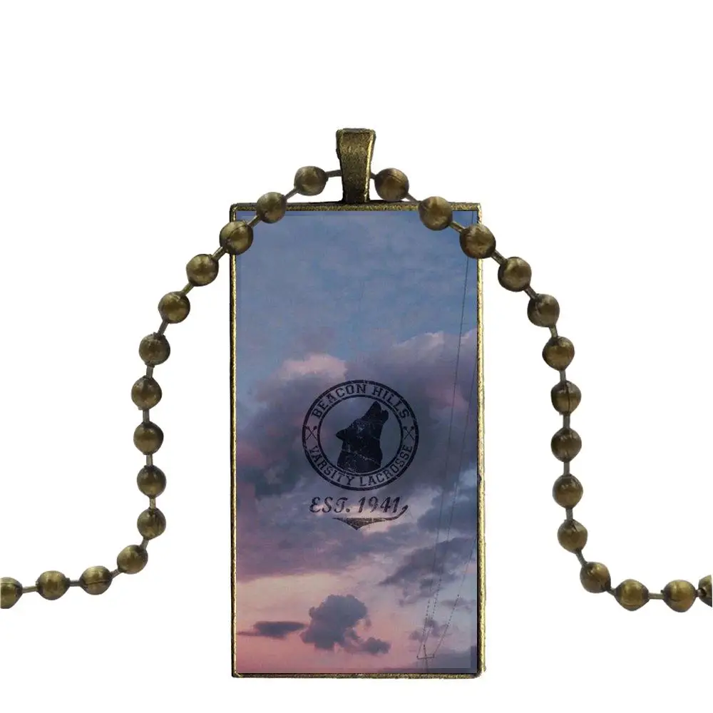 Ожерелье с бронзовым покрытием стеклянное колье кабошоном Длинная подвеска