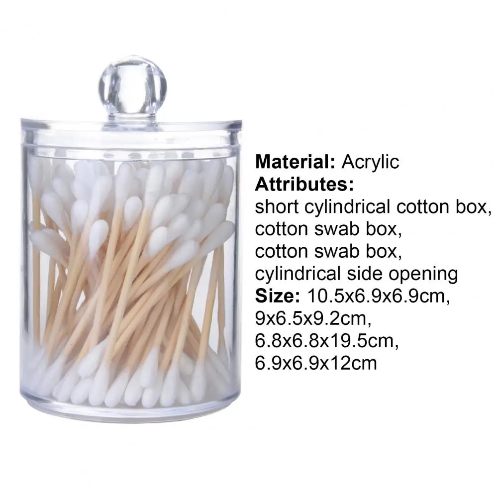 

Storage Box Water-proof Multi-function Acrylic Space-saving Cotton Swabs Container for Home