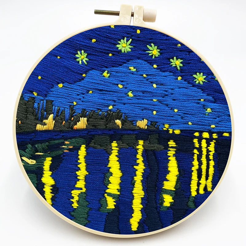 15 см творческие наборы для вышивки сделай сам 3D вышивка с пейзажем Ван Гога