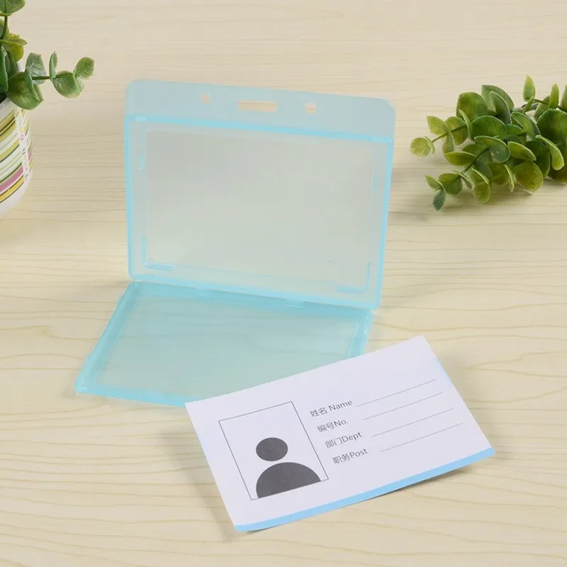 Прозрачные горизонтальные персонал работает держатель для карт Пластик значок ID