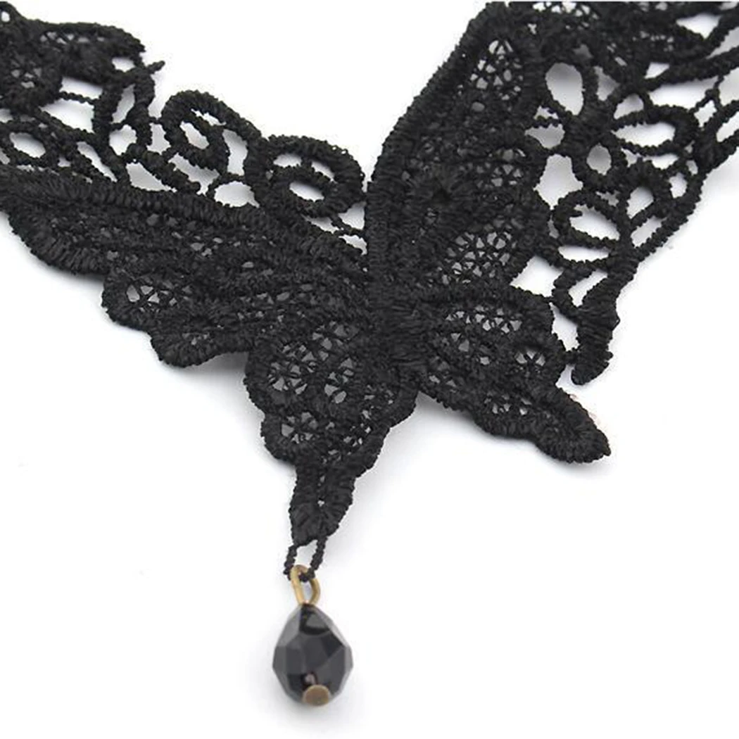 Модное кружевное сексуальное готическое колье с бабочкой черный шейный ожерелье для женщин ювелирные изделия.