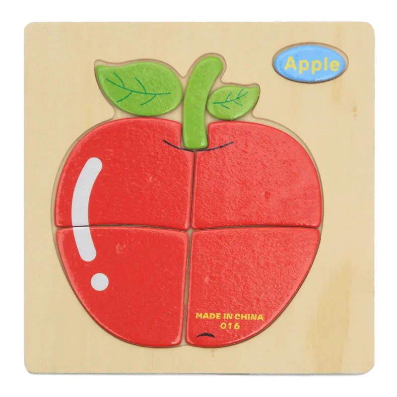 Детские игрушки Деревянный 3d пазл с животными из мультфильмов интеллекта детей