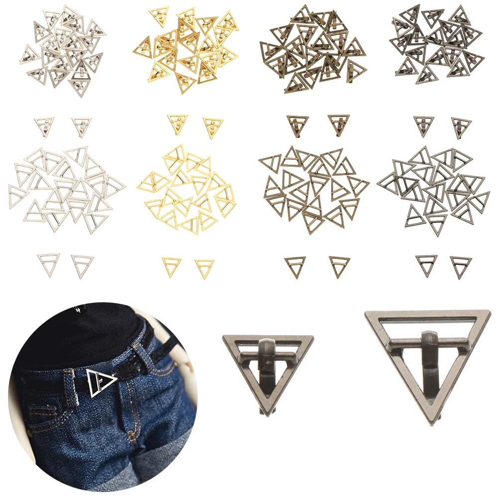 

20Pcs Tri-glide Buckle Triangle Style Metal Belt Buttons Diy Dolls Buckles Mini Ultra-small Stuffed Toys Doll Bags Accessories