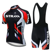 2021 new strava summer cycling jersey set breathable team racing sport bicycle jersey mens cycling clothing short bike jersey