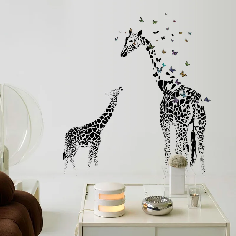 

SK9067 giraffe butterfly adornment wall stick bedroom school dormitory background stickers manufacturers selling