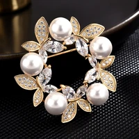 butterfly wreath brooch copper micro inlaid zircon brooch luxury brooch clothing accessories