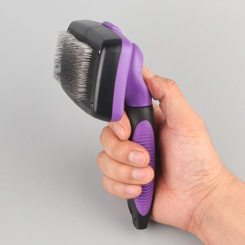 

Самоочищающаяся щетка для собак и кошек, инструмент для груминга домашних животных, удаляет грязь из нижнего слоя